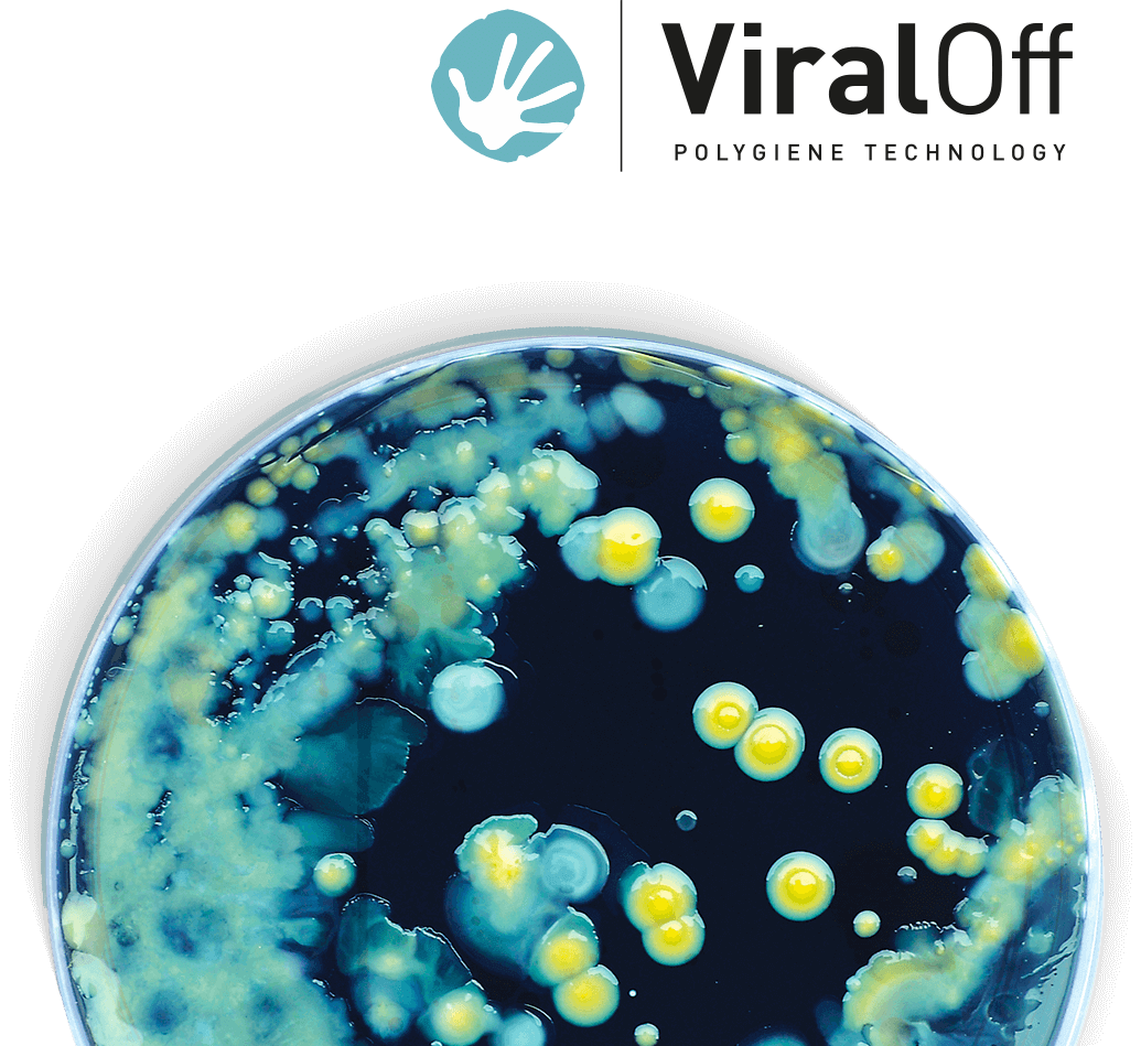 ViralOff® antiviral treatment protects fabrics and textiles, reducing viruses on the fabric by up to 99% in two hours.